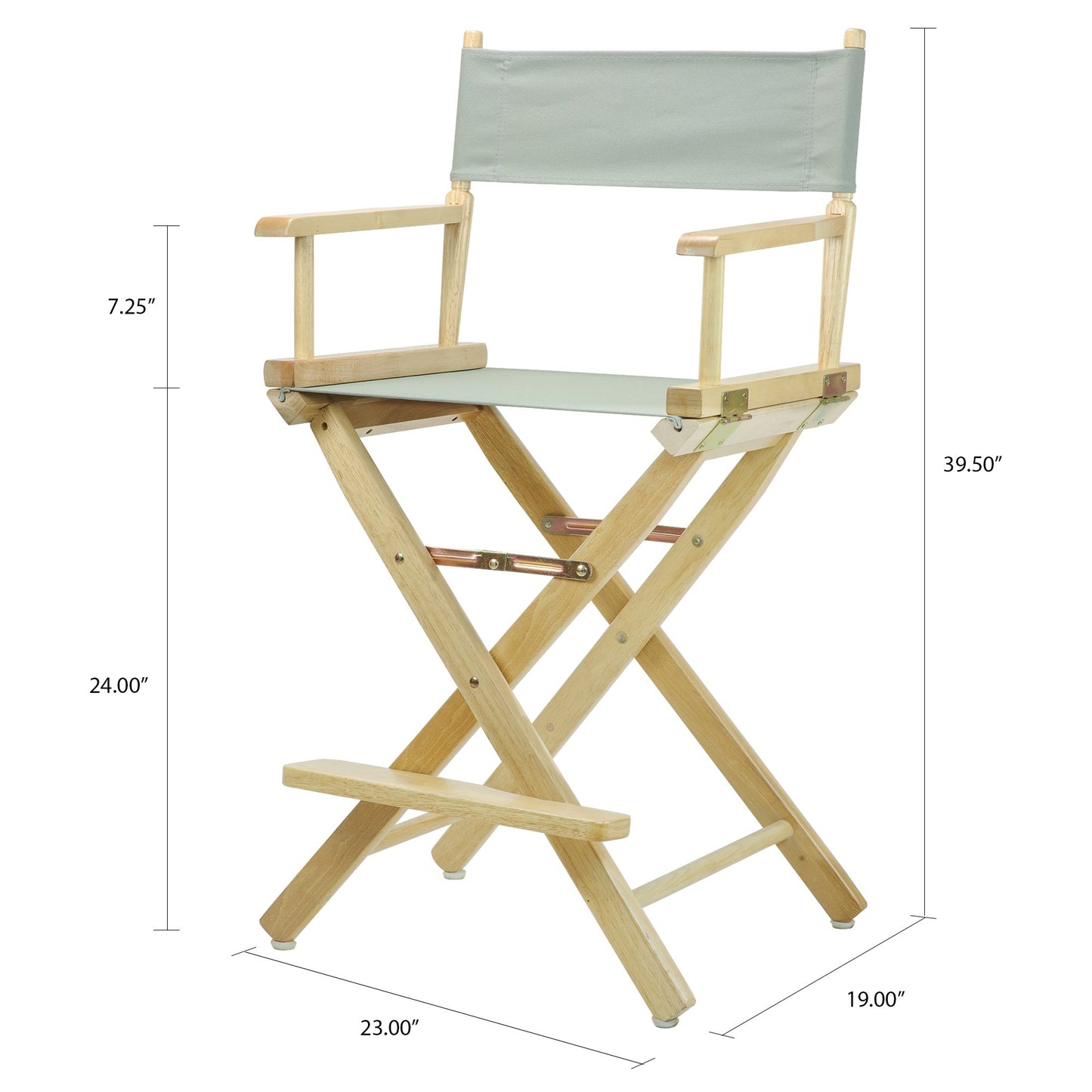 Casual Home 24" Director's Chair Natural Frame with Grey Canvas, Counter Height