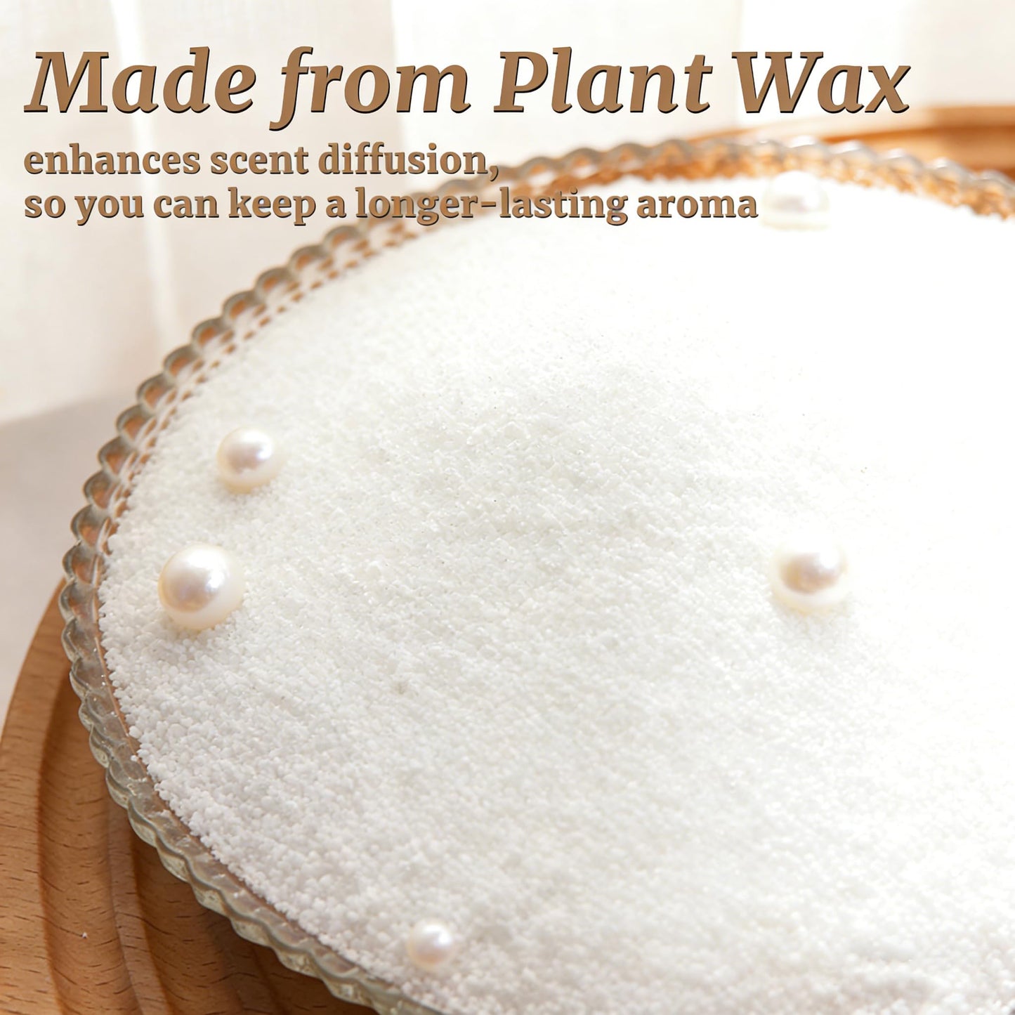 Pearled Candles Sand and 30 Wicks 18 Oz - Refillable Vanilla Scented Pearled Candle Non Toxic Luxury Long Lasting up to 120 Hours-Natural Pearl Powder Wax Sand Candle Beads Kit for DIY Candles Making