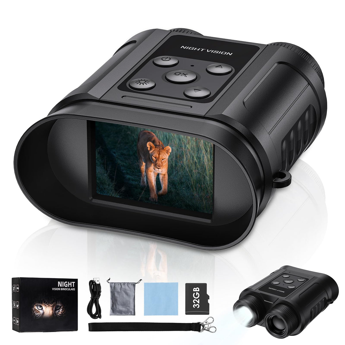 Gifts for Men and Teen Boys,Night Vision Goggles,Night Vision Binoculars,32GB Card Included, Photo/Video Capture,Outdoor Tools for Education, Wildlife Watching,Birthday Gifts for Boy,Men,Gift for Dad