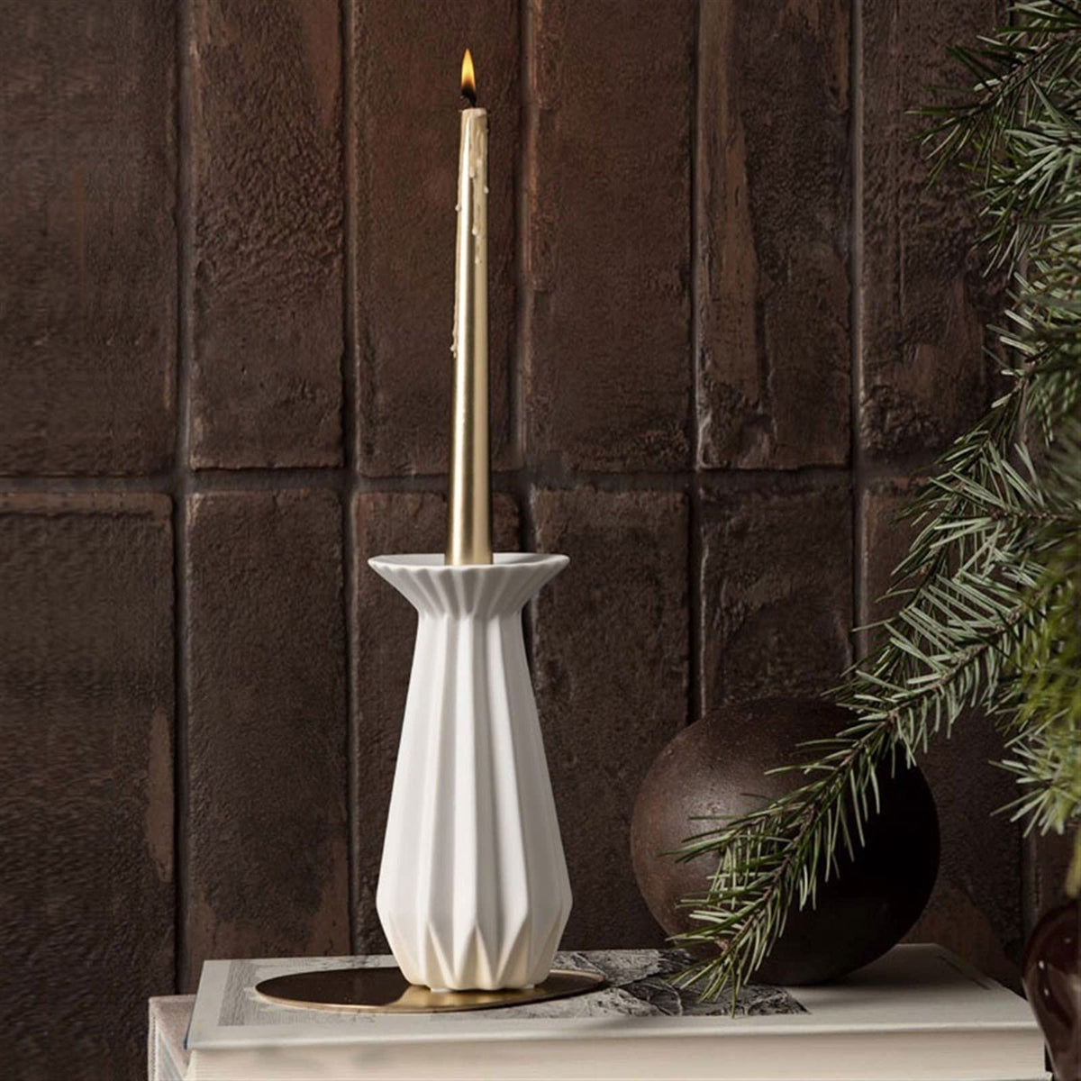Decorative Candlestick Table Center Decoration White Candlestick Household Romantic Candlestick Ceramic Ornaments Candlestick