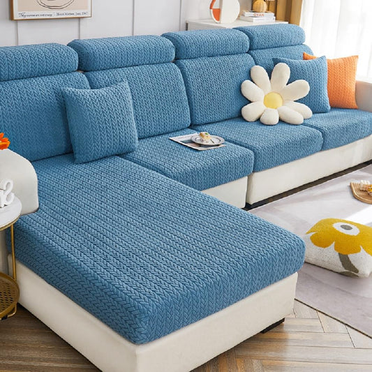 Yoovat Sofa Covers Soothing Home Sofa Covers Sofa Hero Covers Couch Cushion Covers for Dogs Stretch Couch Covers Slipcovers for Couches and Sofas (Wheat-Blue,Chaise Cover)