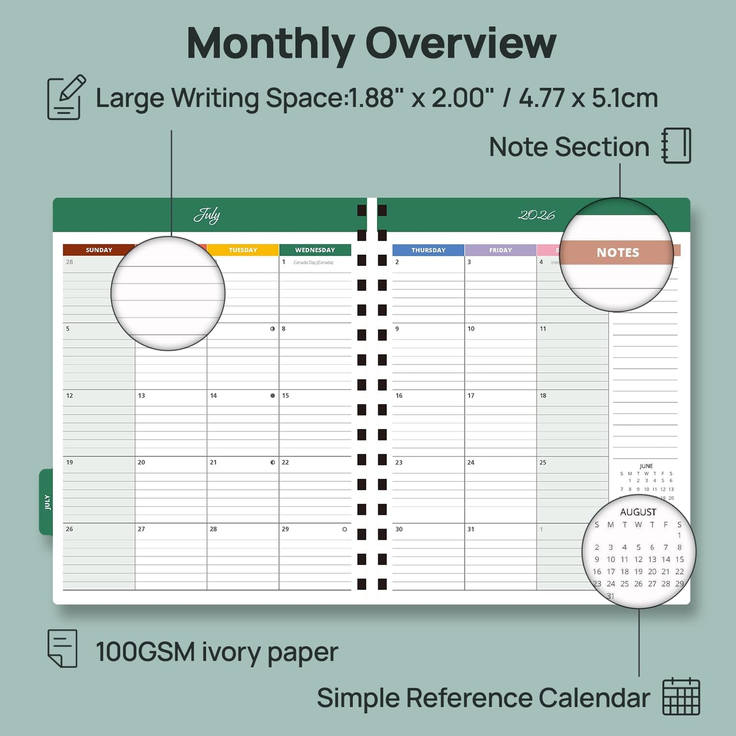 POPRUN Teacher Planner 2026-2027, 8.5" x 11", Academic Lesson Plan Book for Teachers (July 26-June 27) Weekly and Monthly with Gradebook, 2-Sided Pocket, Flexible PP Cover for Classroom, Mocha Mousse