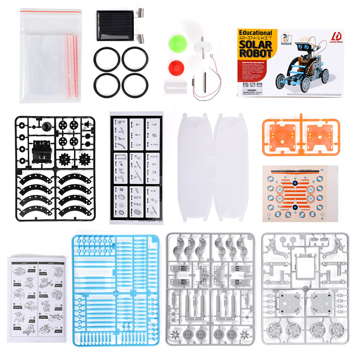 Lucky Doug Solar Power Robot Building Kits Toys for Boys Girls Ages 8-13, STEM Kit Gifts for Kids 8 9 10 11 12 13 Years, DIY Educational Science Building Robotic Set Gifts for Teenagers