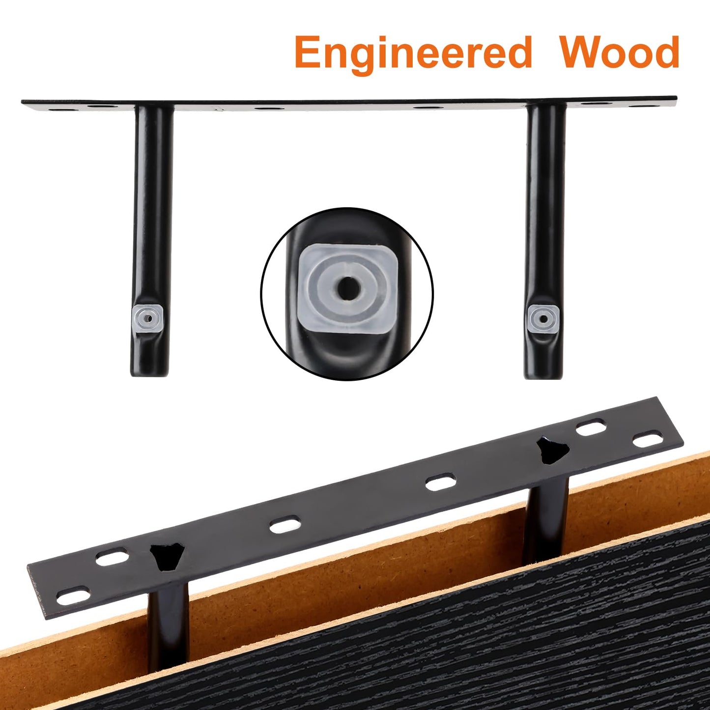 Fixwal Black Floating Shelves for Wall, Rustic Wood Shelves for Bathroom, Living Room, Bedroom and Kitchen, Wall Shelves for Storage, Books, Room Decor (Set of 4, 15.7 Inch)