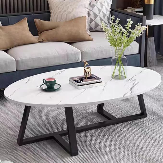 Wolawu Coffee Table Small Oval Table, Modern Center Tea Tables