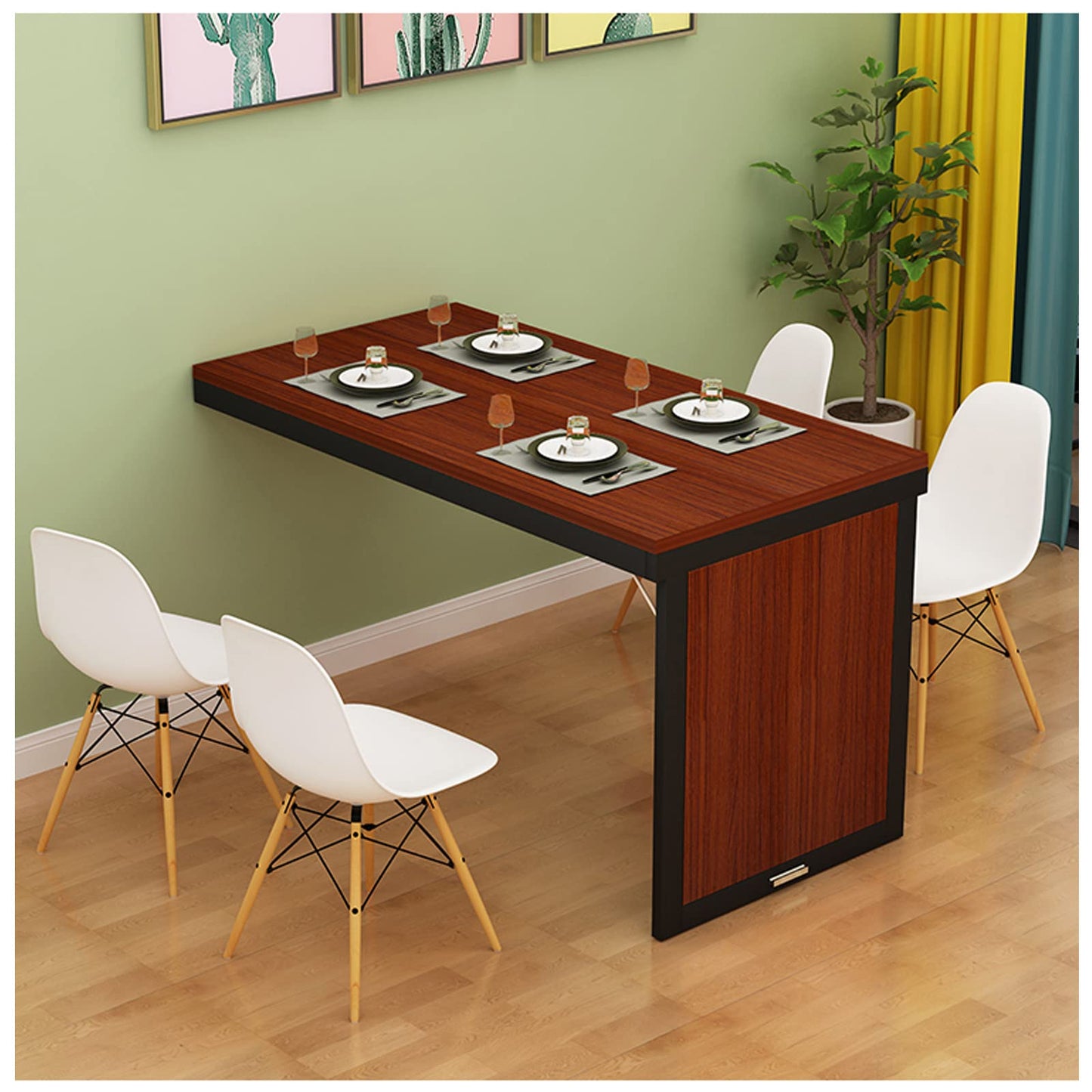 Wall Desk Wall Mounted Folding Dining Table for Small Spaces Multi-Function Wall Mounted Folding Table Home Office Murphy Desk Folding Kitchen Table for Office, Bedroom, Kitchen