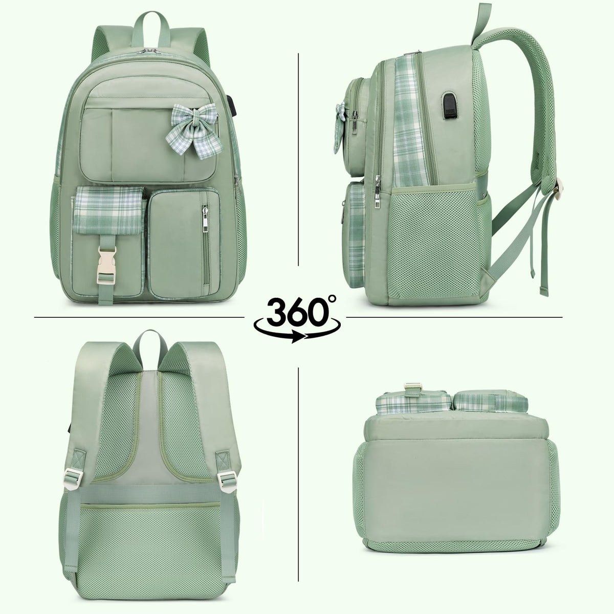 Bagsupra School Backpack Bookbag for Teen Girls,Cute Schoolbag Women for Middle High School College Student