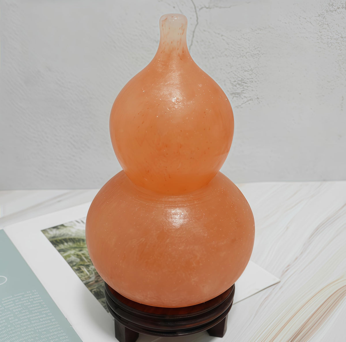 Top Himalayan Salt Lamp, Wu Lou Hu Lu Gourd, Hu Lou Cucurbit, HuLu, Feng Shui Statue, Feng Shui Decor & Gifts for Home, Chinese Decor & Gifts, Chinese New Year, Bring Good Luck, Healthy, Wealth