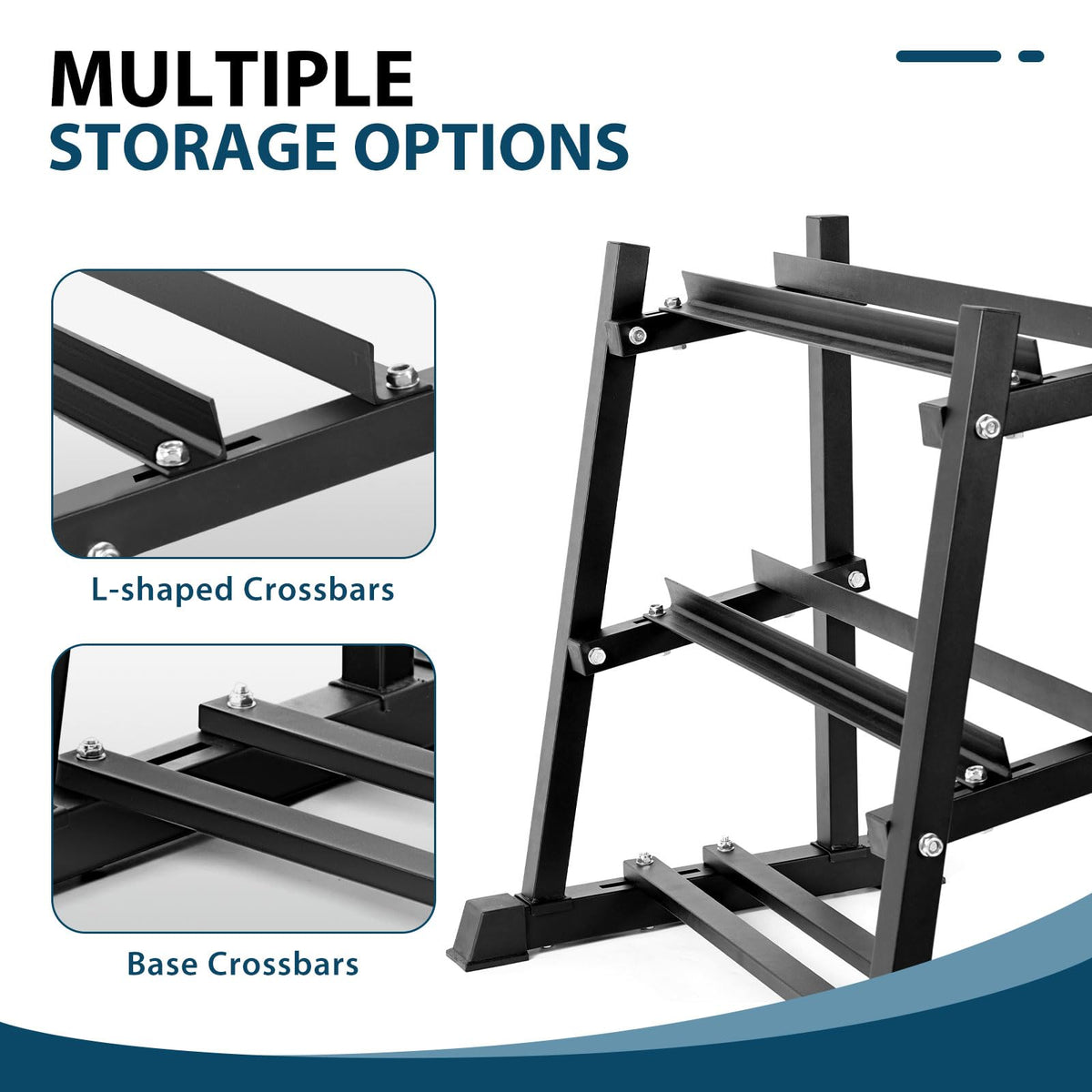 Bongkim Dumbbell Rack, Weight Rack for Home Gym, 3 Tier Weight Plate Rack for Dumbbells and Kettlebells, Dumbbells Weights Rack for Home 1100LBS