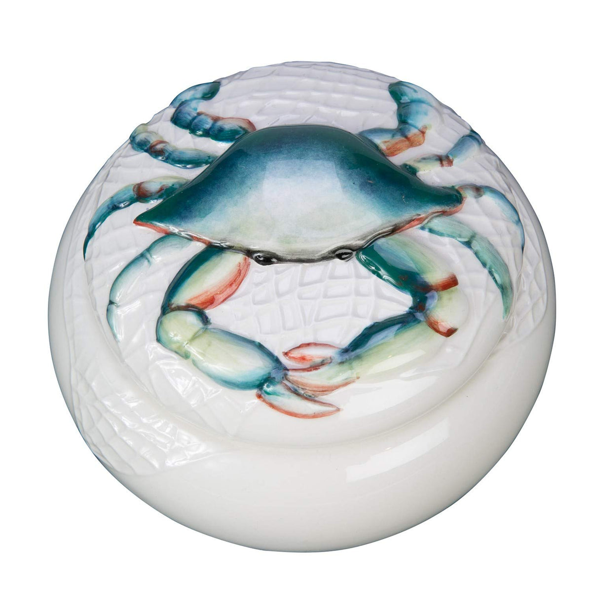 Beachcombers Ceramic Blue Crab Box Blue