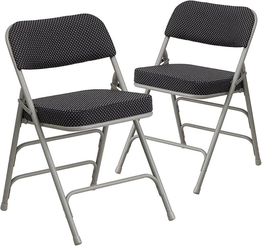 Flash Furniture 2 Pack HERCULES Series Premium Curved Triple Braced & Double