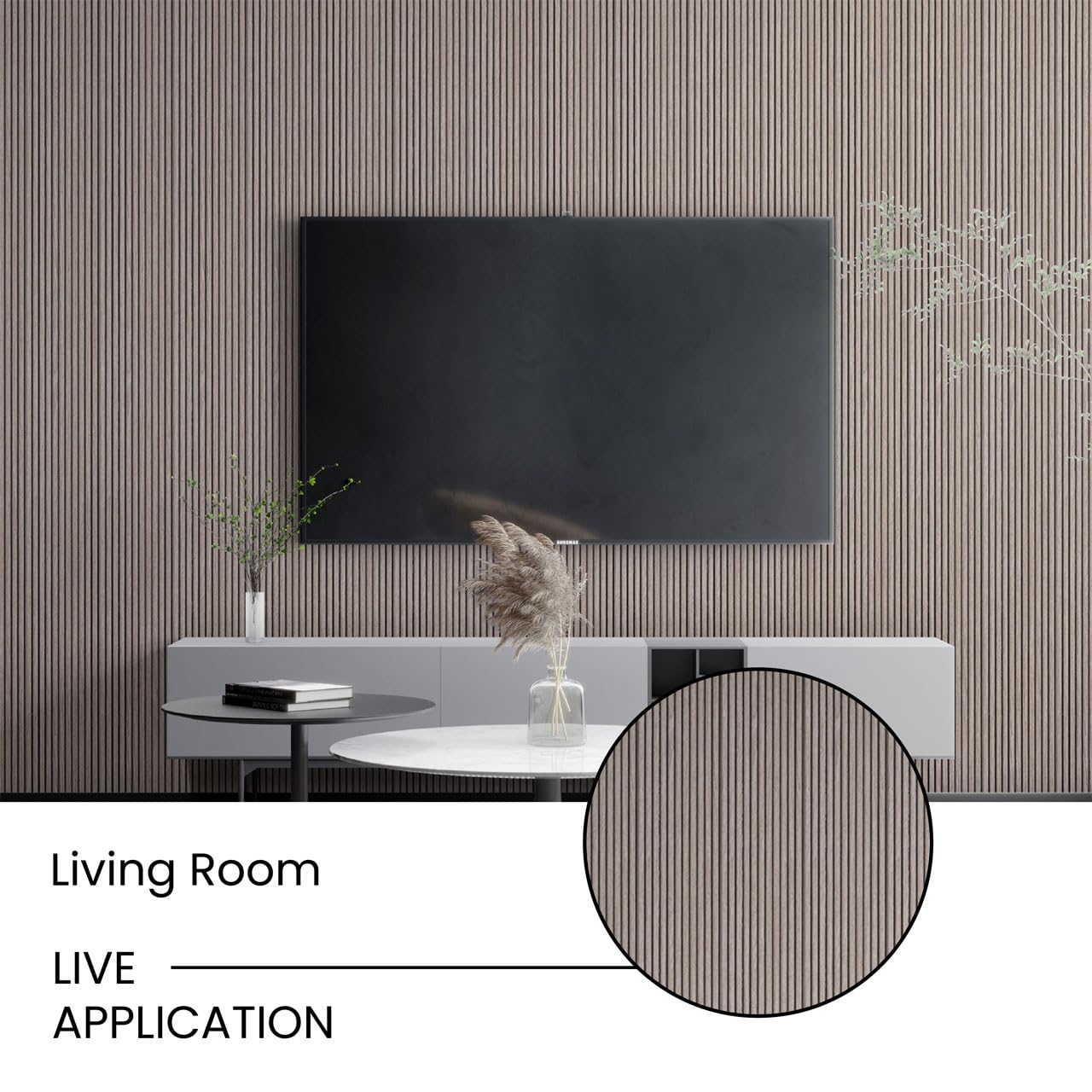 From Plain To Beautiful In Hours MG-2009-SAM-2p Rounded Mini Wood Slat Walls, Ash, 3 in x 12 in Sample (Pack of 2)
