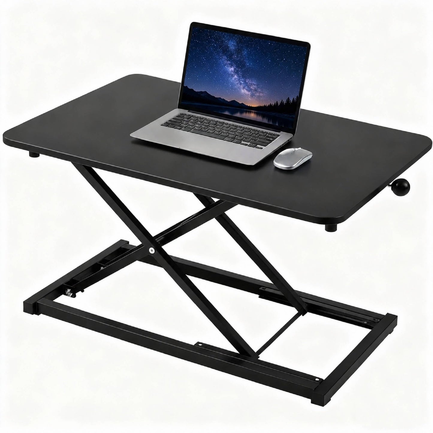 Rxrpexjke Height Adjustable Standing Desk Converter,Keyboard Riser for Stand Up Desk,Computer Keyboard Stand for Desktop,Portable Workstation Table for Home Office Black 23.6 Inch
