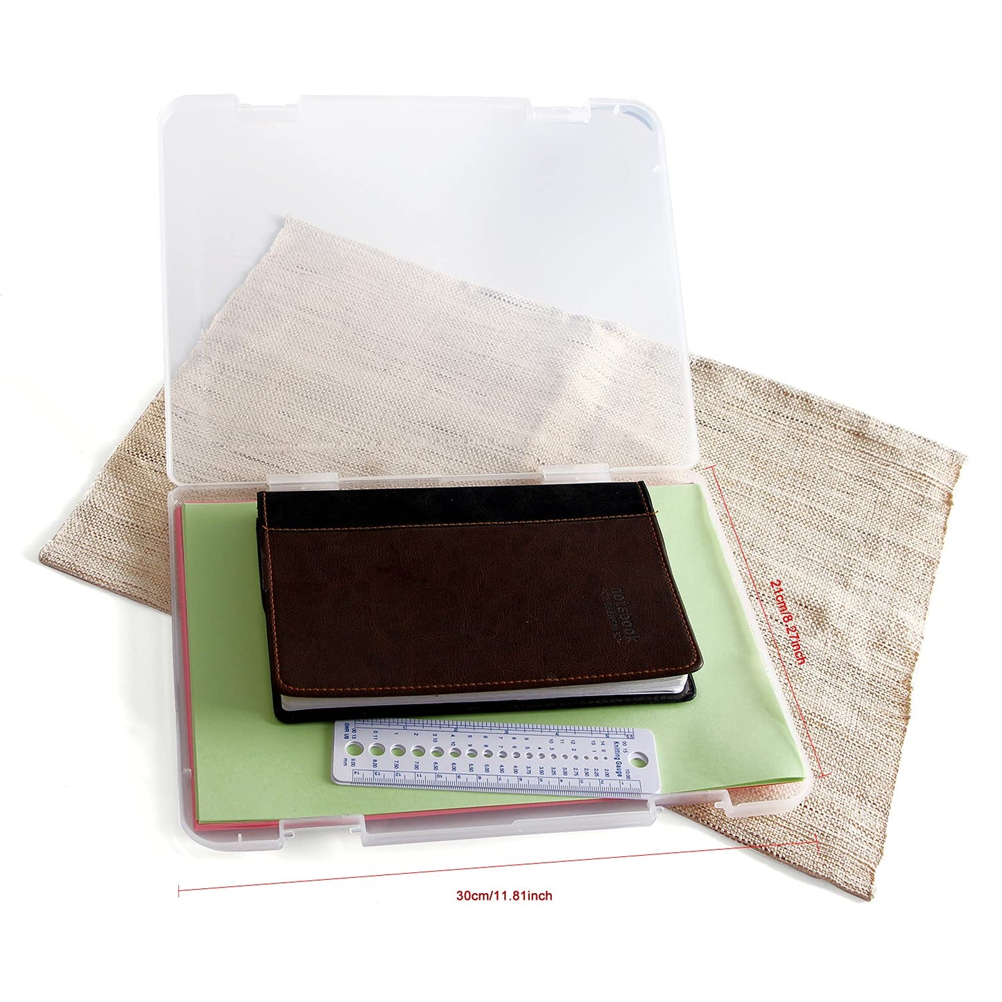 Portable A4 File Box Transparent Plastic Box Document Paper Protector Desk Paper Organizers Case PP Storage Collections Container Magazine Organizers (1pcs(Available Dimension 11.8 x 8.3 x 0.8inch)