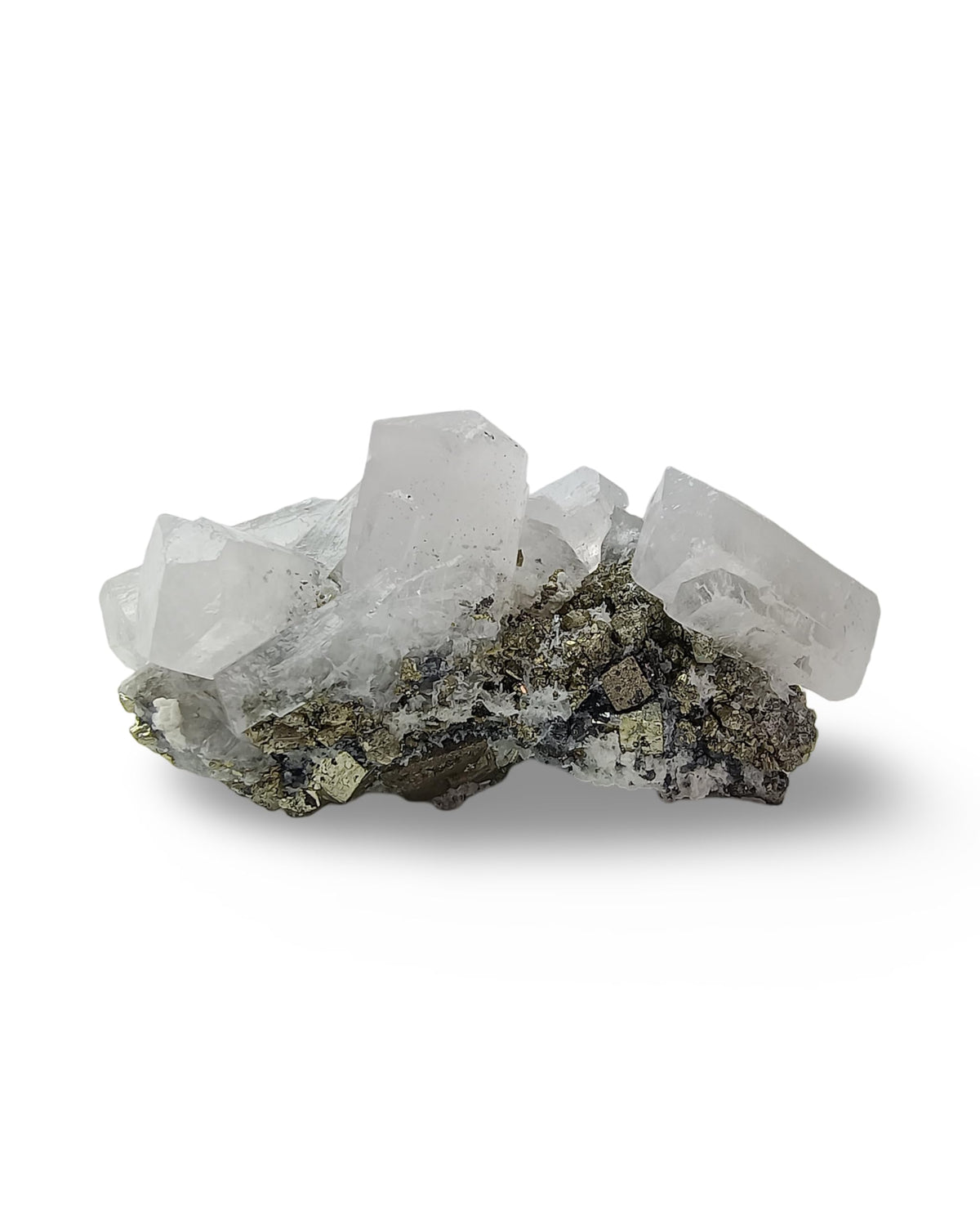Unique Calcite Crystal from Peru - Rhombus-Hedral Crystals on Multimineral Matrix Pyrite Qyartz Galena, Sphalerite or Tetrahidrite | for Collection, Decoration or Gifting (10 to 11 Ounce)