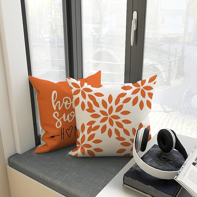 YCOLL Fall Pillow Covers 18x18 Set of 4, Modern Sofa Throw Pillow Cover