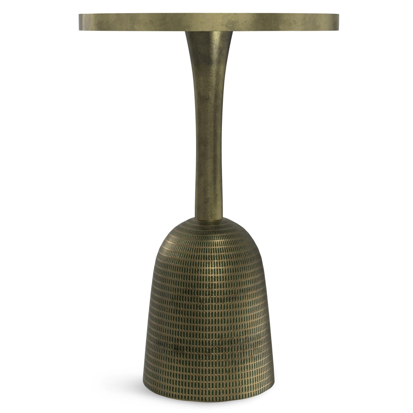 SIMPLIHOME Amalie Metal Side Table in Green Patina, 16-inch Round, 23.5-inch Tall, Vintage-Inspired Cast Aluminum Accent Table for Living Room