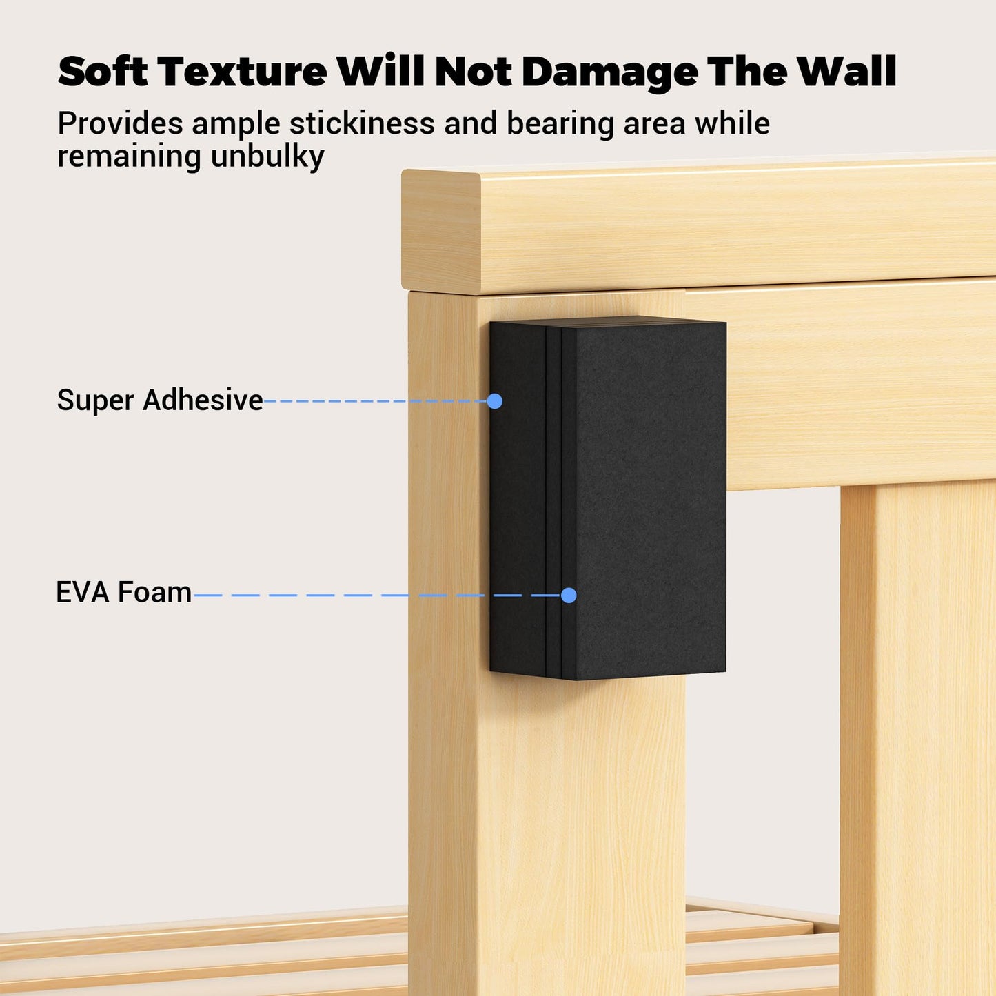 LveSunny Furniture Wall Protectors, LveSunny 23Pcs EVA Foam Headboard Stoppers for Wall, Bed Stoppers for Headboard, 10Pcs (20mm Thick)+13Pcs (3mm Thick) Couch Wall Protector, Black Headboard Bumper