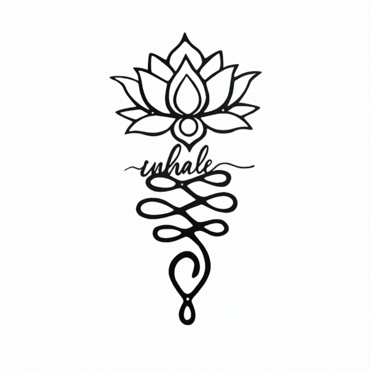 JBCHUCI Lotus Flower Wall Decor - 23.7”x12.6” Black Metal Yoga Meditation Wall Art, Boho Zen Sculpture for Home Living Room, Bedroom, Office, Spiritual Gift & Mindfulness Decor for Yoga Lovers