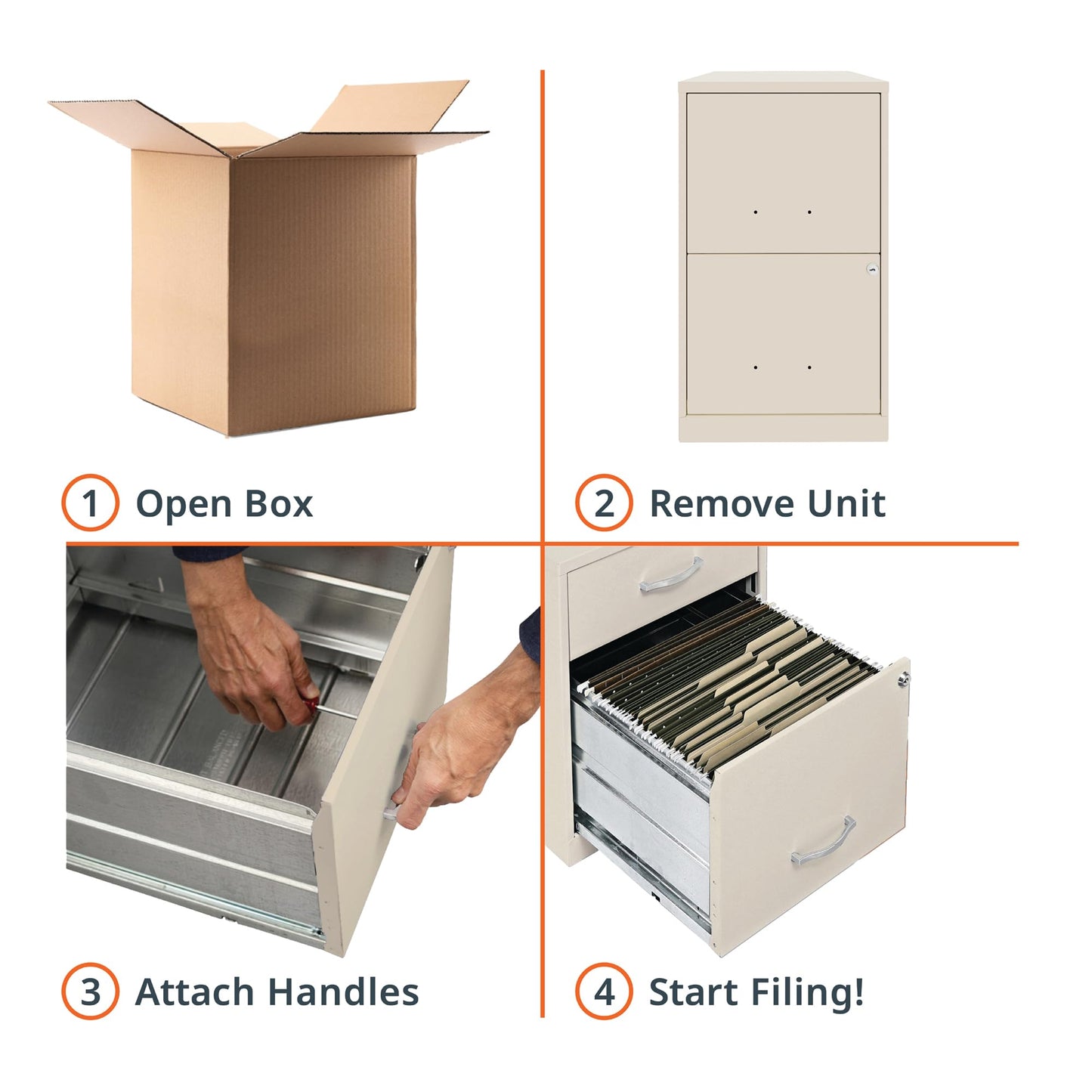 NuSparc 2 Drawer Locking Filing Cabinet | Pre-Assembled Steel Construction | Space-Saving Design is Perfect for Home and Small Office | Letter-Size | Assembled in North America