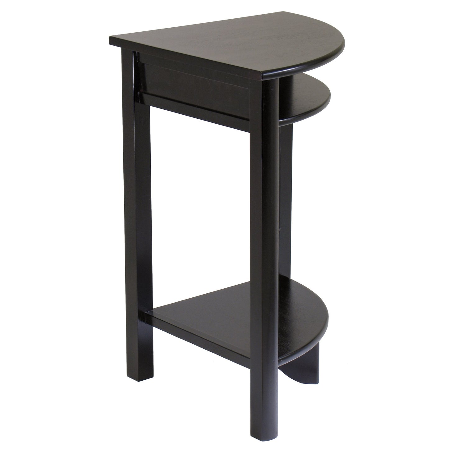 Winsome LISO 31.1-inch x 20 1/2-inch x 20 1/2-inch Composite Wood Corner Table with Cube Storage, Dark Brown