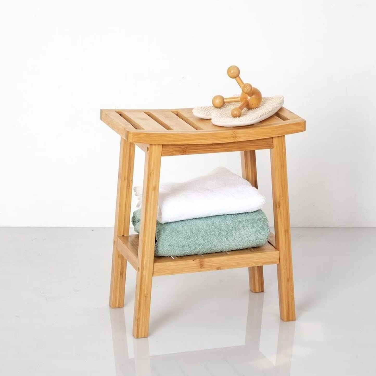 WELL HOME MOBILIARIO & DECORACIÓN Bamboo Stool Harmony Japanese Zen Style 46 x 39 x 25 cm (H x W x D)