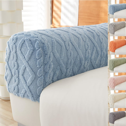 Couch Arm Covers & Arm Chair Covers Set of 2 - Stretch Sofa Armrest Protectors with Non-Slip Grip, Machine Washable Polyester Fabric for Recliner/Loveseat/Sectional (Blue)