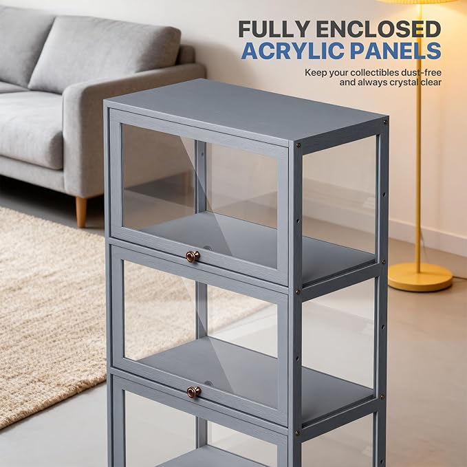 Magshion Display Cabinet, 4-Tier Curio Cabinet