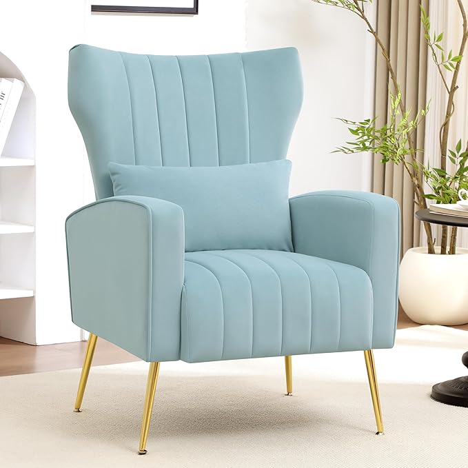 Modern Accent Chair Upholstered Living Room Chair, High Back Arm Chair