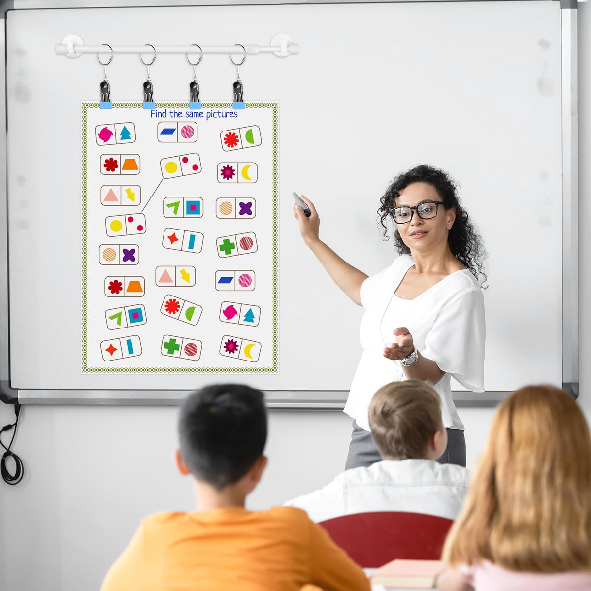 Briwooody 2 Set 16-27 Inches Adjustable Magnetic Calendar Holder Set for Wall Anchor Chart Dates Cards Holder Calendar Bulletin Board for Classroom Whiteboard Home Decoration Supplies