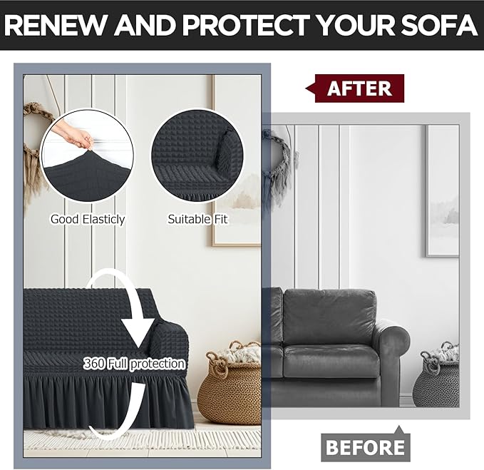 Fanfanwin 3 Pcs Sofa Slipcover Set