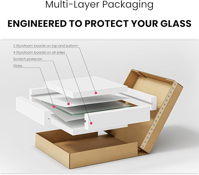 Dulles Glass 10 inch Square Glass Table Top