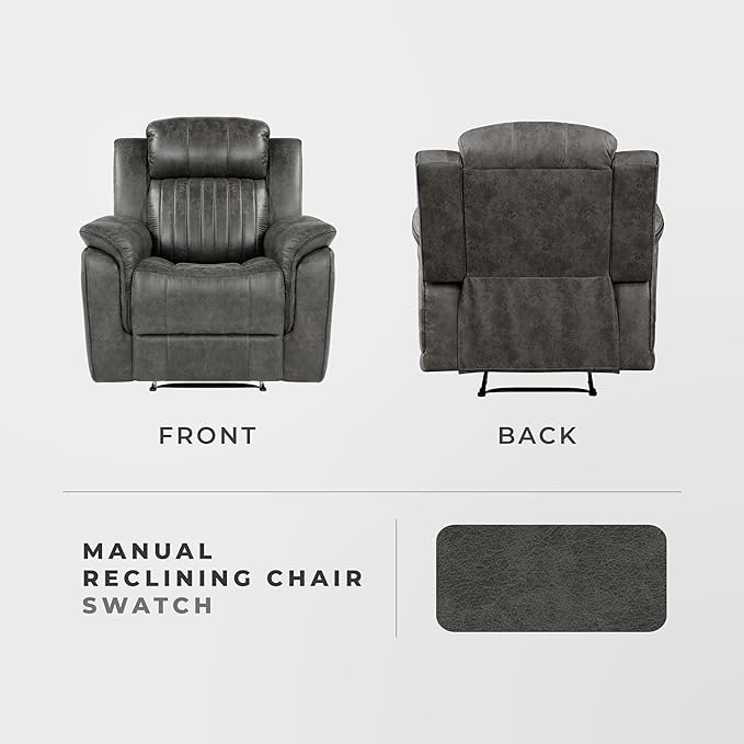 Lexicon Recliner Chair, Home Theater Seating, Manual Polished Microfiber