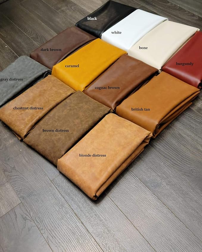 Soft Faux Vegan PU Leather by the Yard Synthetic Pleather 0.9 mm Nappa Yards