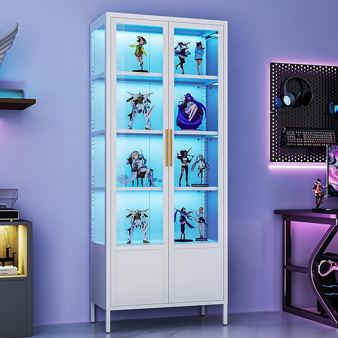 5-Tier Glass Display Cabinet