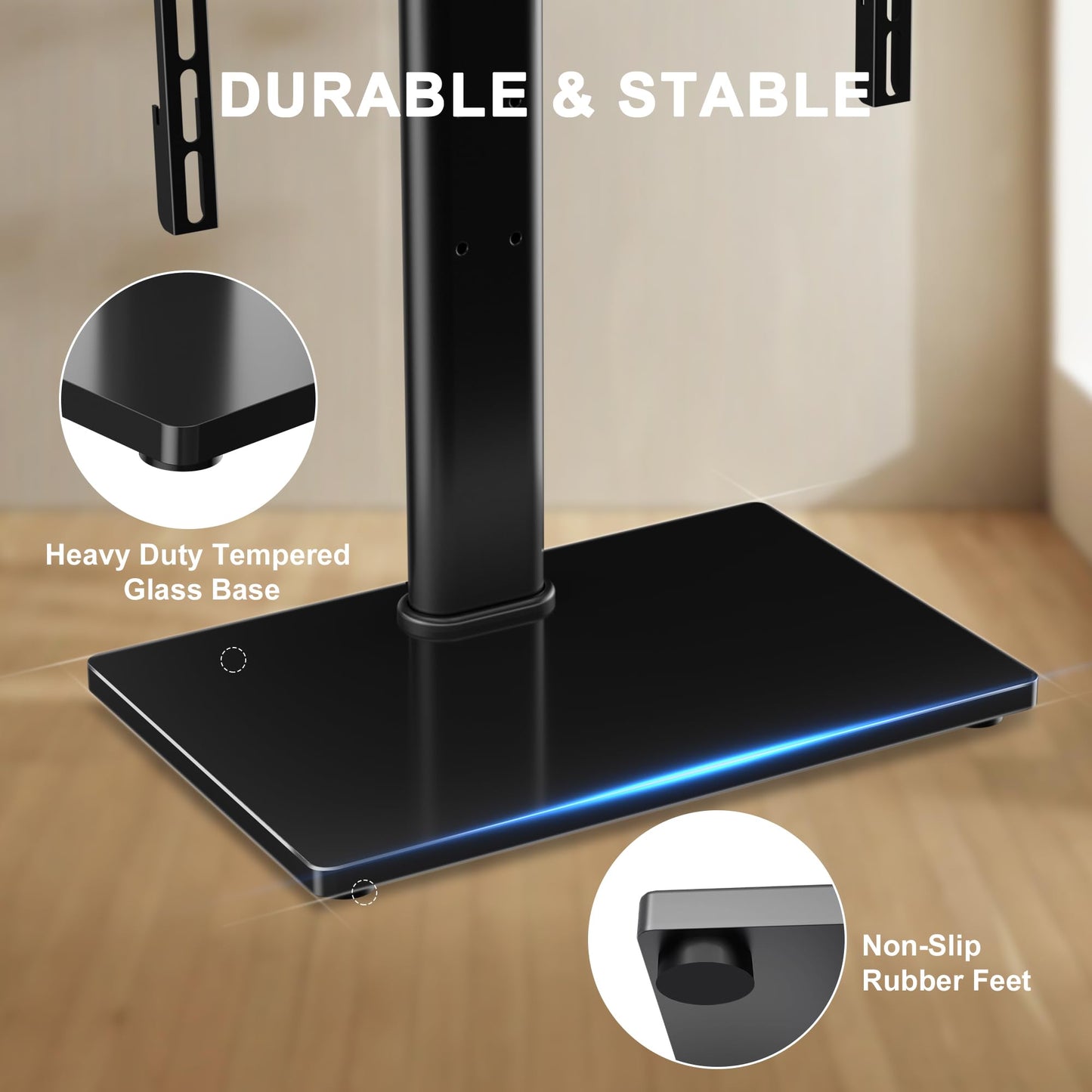 XINLEI Universal Swivel TV Stand Base Table Top TV Stand for 23-70 Inch TVs 70 Degree Swivel, 6 Height Adjustable Tall Monitor Mount Stand, Max VESA 400x400mm,Holds up to 88lbs TS206
