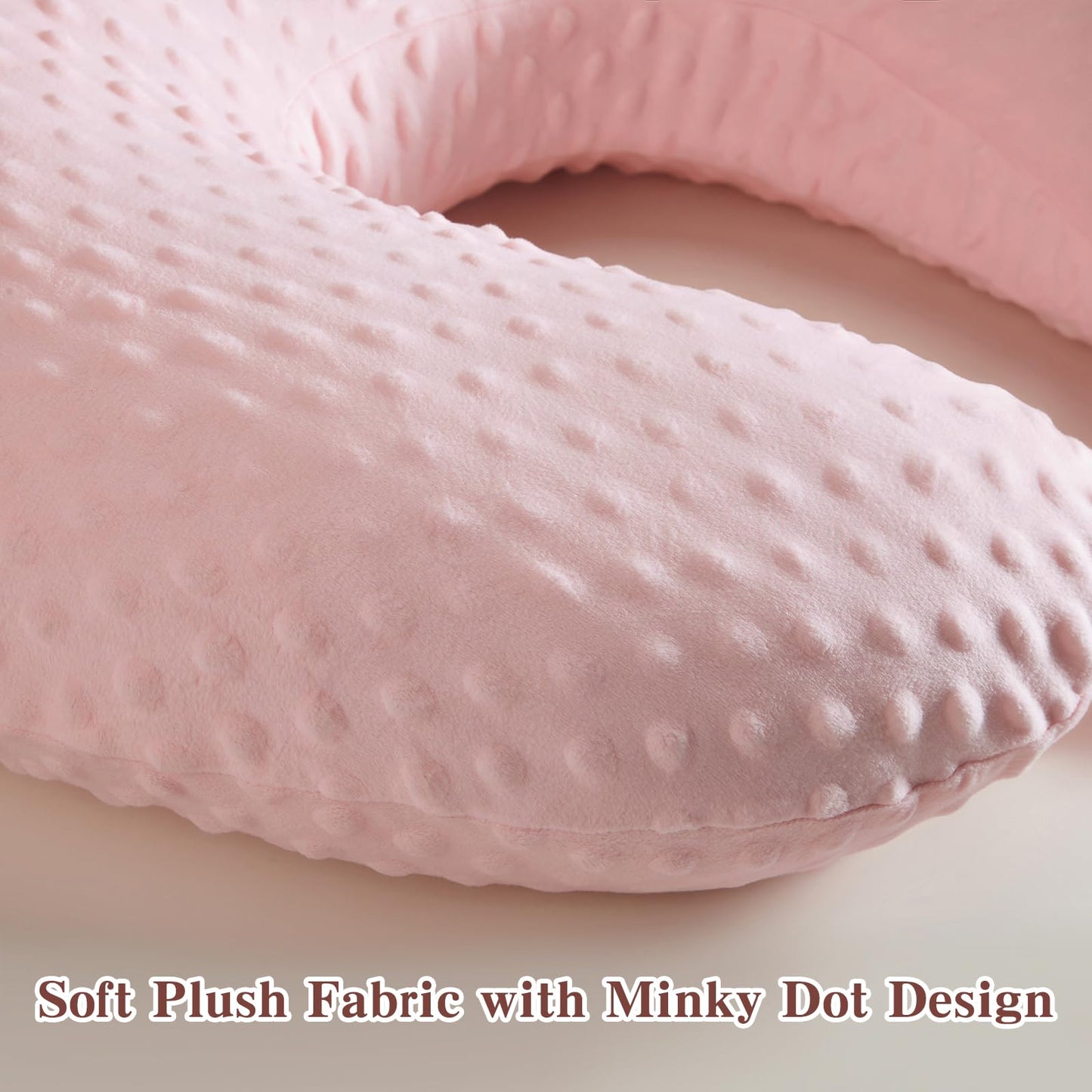 RUSHANPEACE Reading Pillow for Gaming Reading Crochet, U Shaped Arm Support Pillow with Removable Cover Reducing Arching Neck for Adult Reading and Working Sitting on Bed Sofa for Arm Rest (Pink)