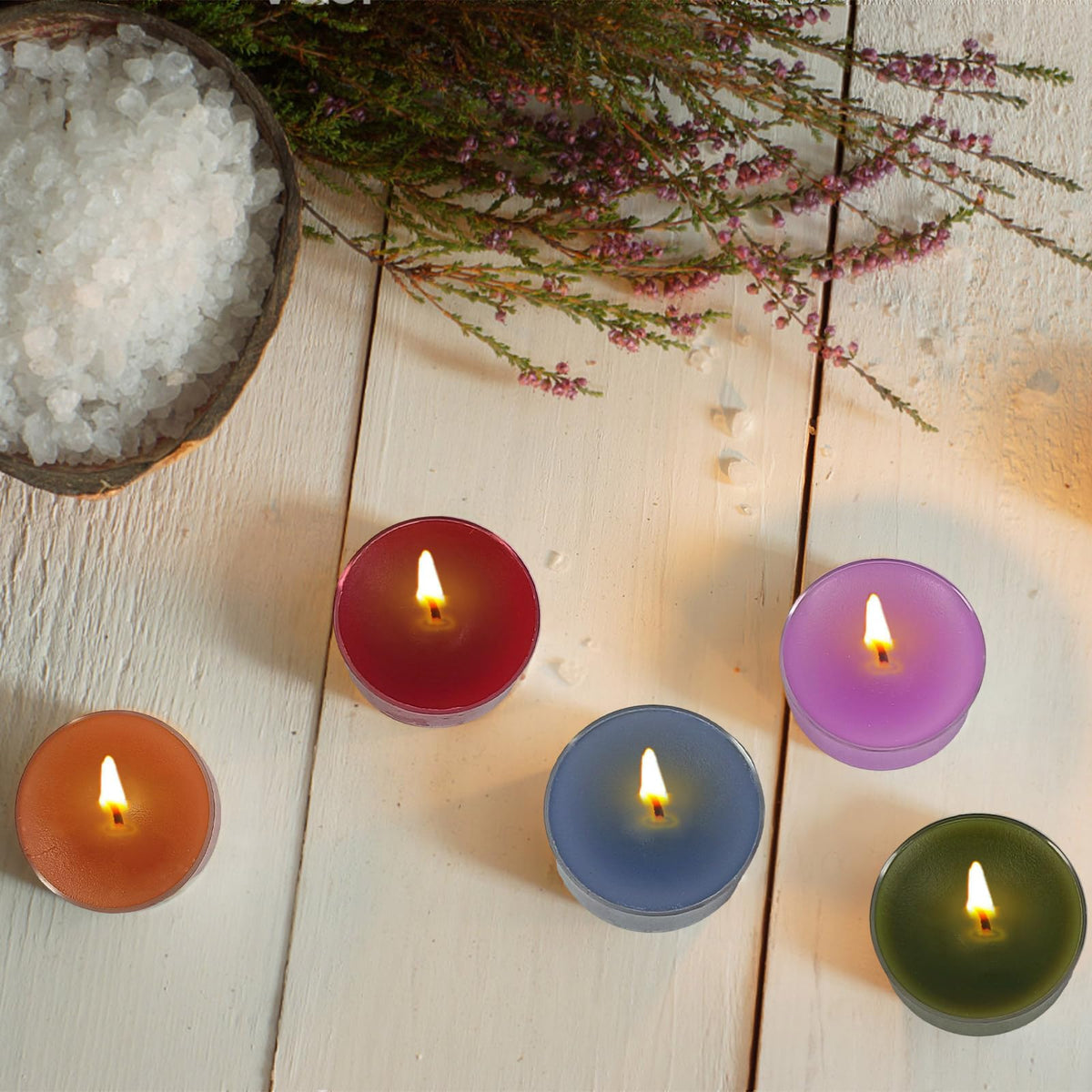 Scented Tea Candles 12 Pack Dark Color Tea Light Candles 4 Hour Clean Burning for Romantic Dinners Meditation Rooms Spa Nights Relaxation