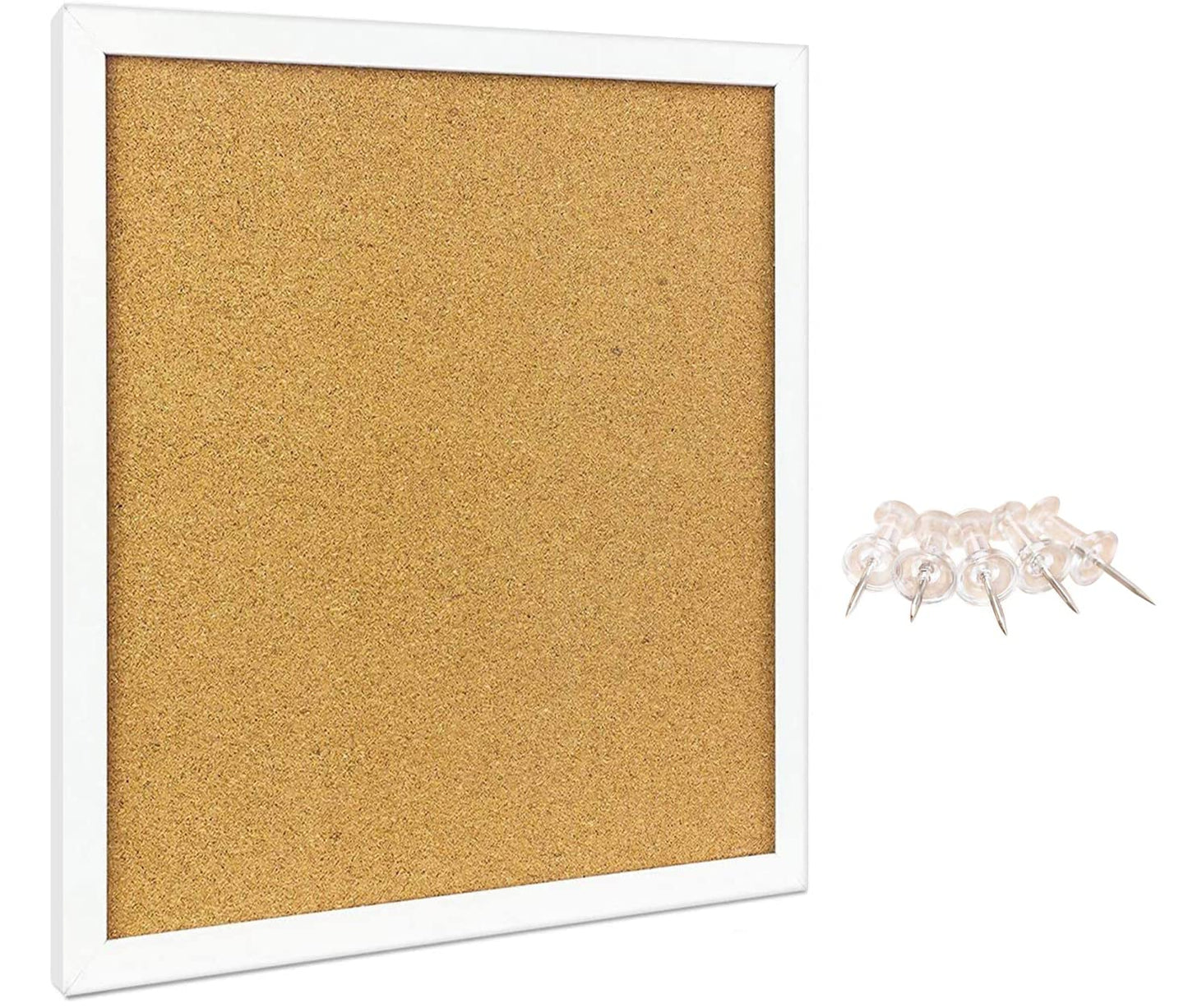 Elegant Boards Cork Bulletin Board 12"X 12" Square Wall Tile , Modern White Framed Board For Home And Office (Hardware And Template Included)