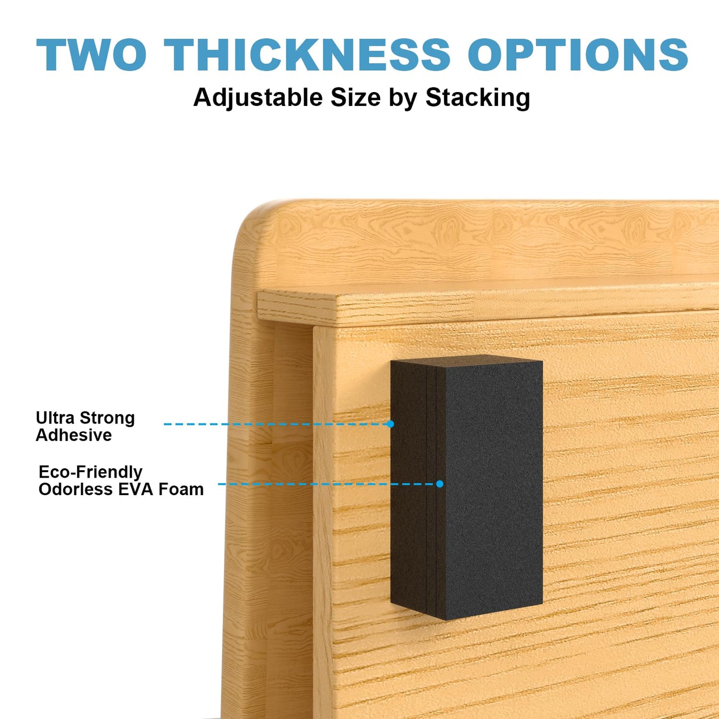 VBOUULR 20P Headboard Stoppers for Wall,EVA Foam Anti Shake Furniture Pads, EVA Foam Furniture Wall Bumper Pads Includes 10pcs (20mm) & 10pcs (5mm)，Bed Noise Stoppers，Wall Protector