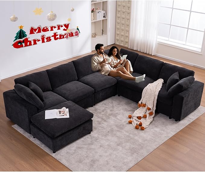 Oversized Modular Sectional Sofa Couch, Large 7 Seater Corner Sofa Modern U