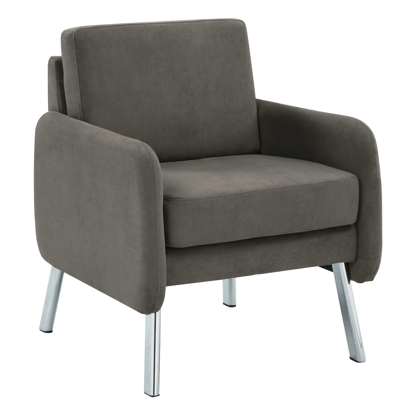 Office Star Modern Office Lounge Seating with Chrome Legs, Club Chair, Charcoal Fabric