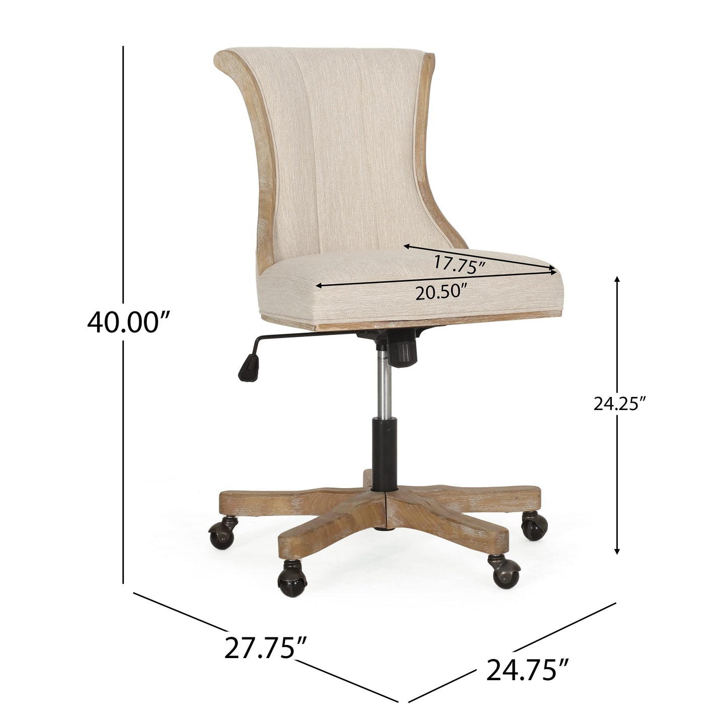 Christopher Knight Home Coulee Office Chair, Beige + Natural