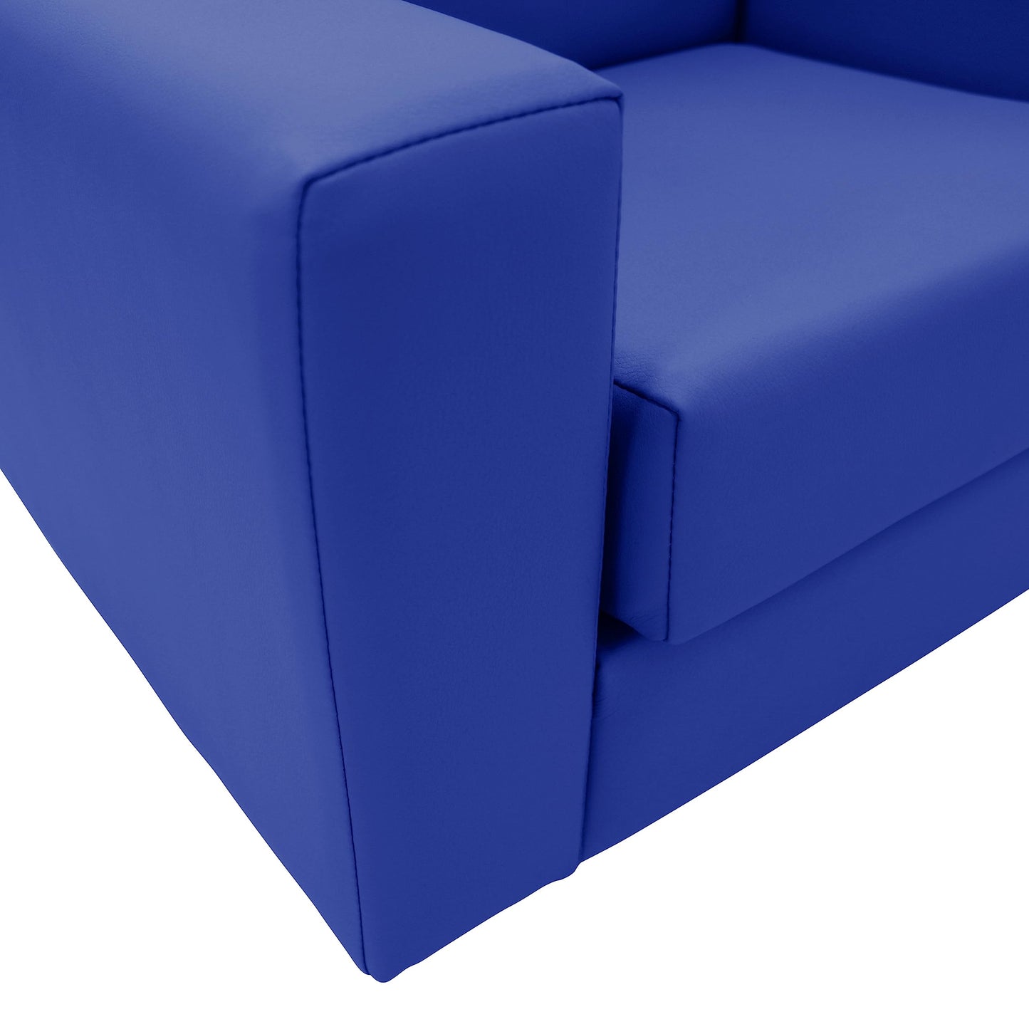 Factory Direct Partners SoftScape Inspired Playtime Classic Reading Sofa, Children's Commercial-Grade Upholstered Furniture for Home, Daycare, Preschool, Library; Comfy Modern Design - Blue, 14473-BL