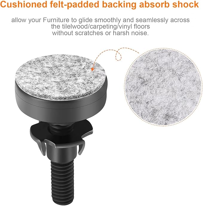 NANMOTUE Leveling Feet Adjustable Furniture Feet, 3/8'' UNC Thread Furniture