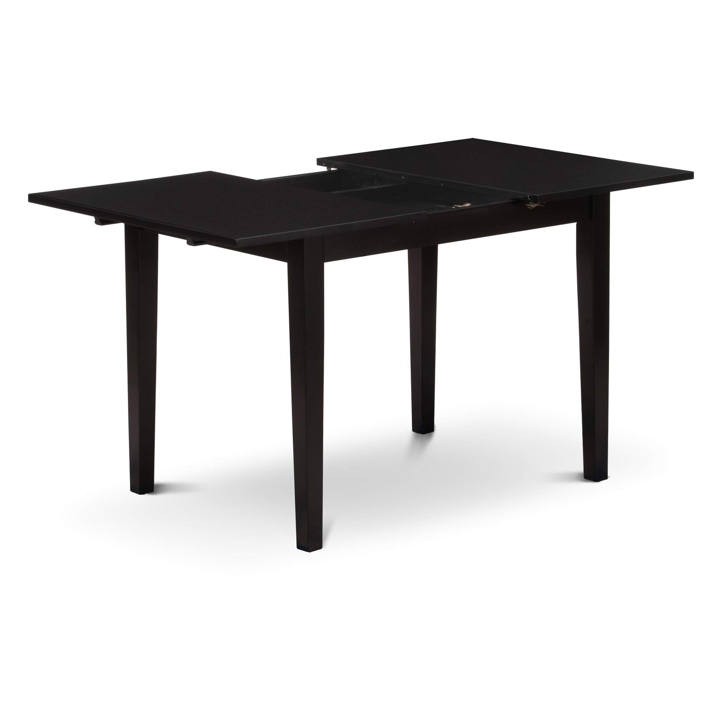 East West Furniture NOFK3-BLK-W 3 Piece Dining Set Contains a Rectangle Dining Table with Butterfly Leaf and 2 Kitchen Chairs, 32x54 Inch, Black
