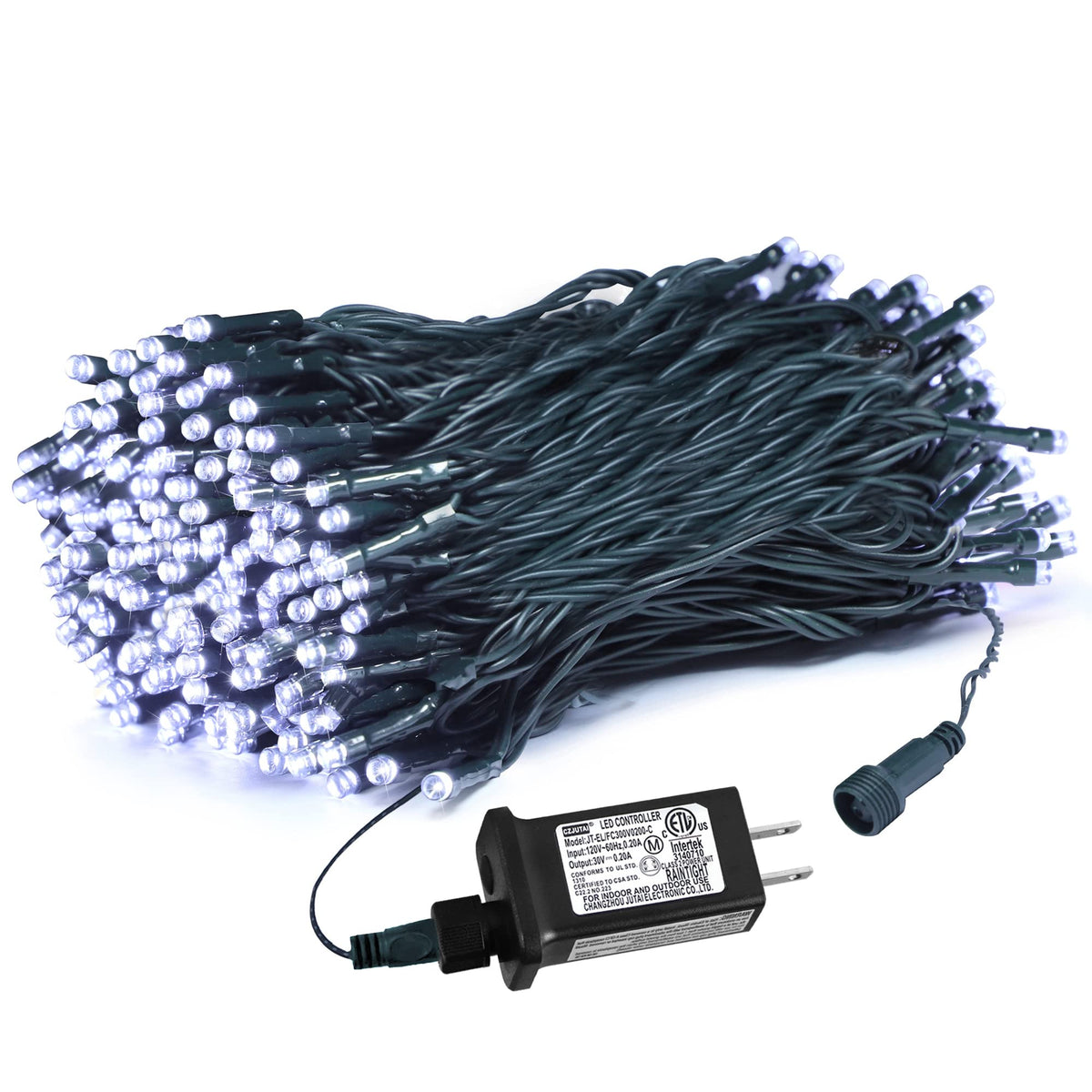 weillsnow White Christmas Fairy Lights Plug in, 200 LED 66FT Waterproof Christmas String Lights, 8 Modes with Memory for Outdoor Indoor Wedding Garden Christmas Decorations (66FT, White)