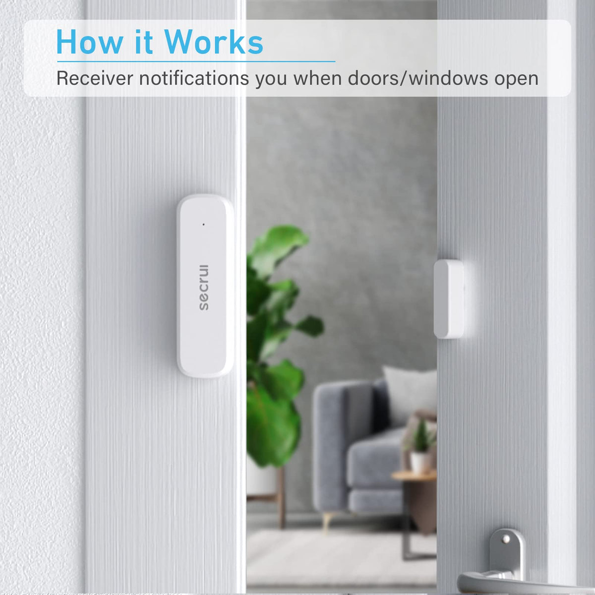 Door Chime When Door Opens, Door Opened Alarm for Home/Business Office/Bedroom Entering, 2-Sensor + 1-Receiver with 500FT Range,58 Chimes,5-Volume Level, Entry Alert for Kids/Toddler/Dementia Safety
