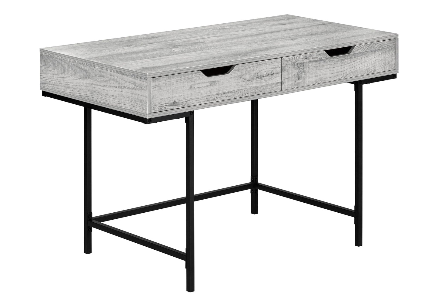 Monarch Specialties I 7553 Computer Desk, Home Office, Laptop, Storage Drawers, 48" L, Work, Metal, Laminate, Grey, Black, Contemporary, Modern