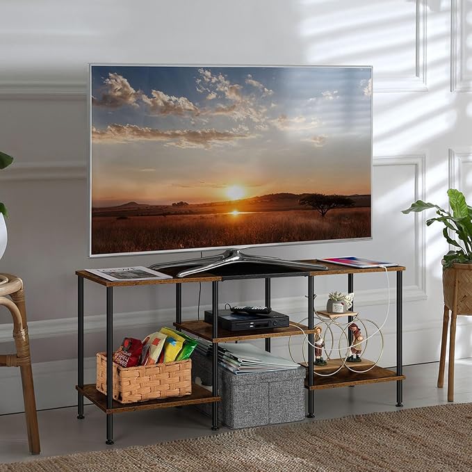 OYEAL Small TV Stand for Bedroom up to 50 inch Farmhouse TV Media Entertainment